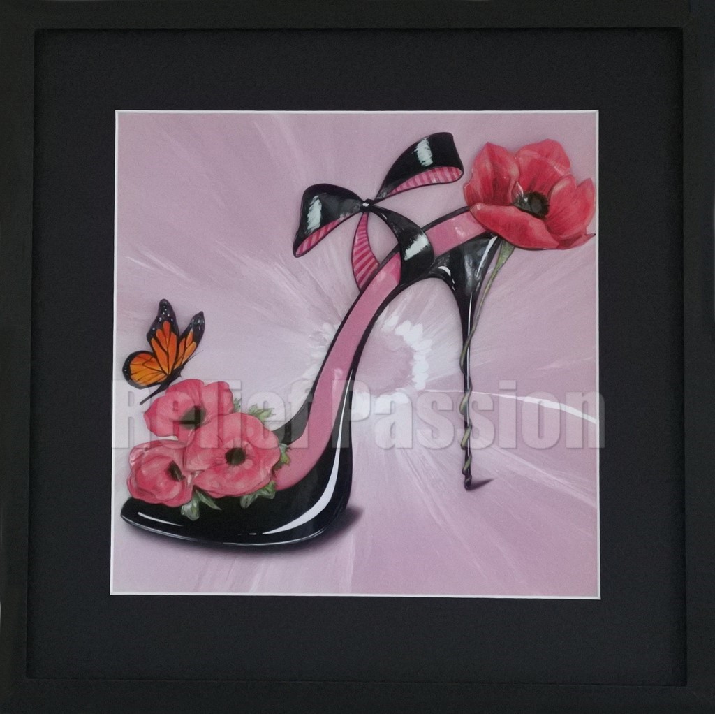 OBJ12021-Chaussure Fleurs Papillons-(40x40)