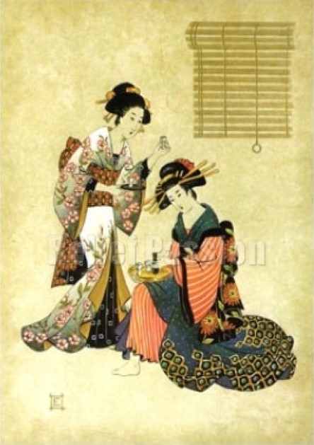 Chinoises à l'heure du thé (24x30)