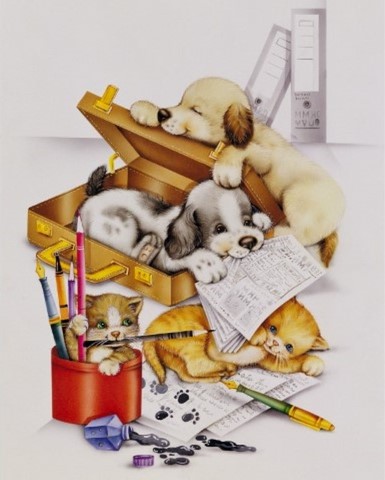 Chiots et chatons (24x30)