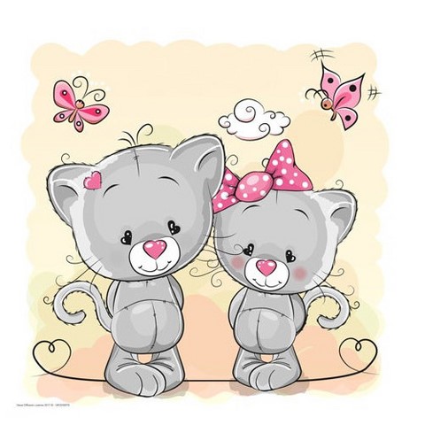 Duo de chats (30x30)