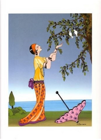 Femme à l'ombrelle (24x30)